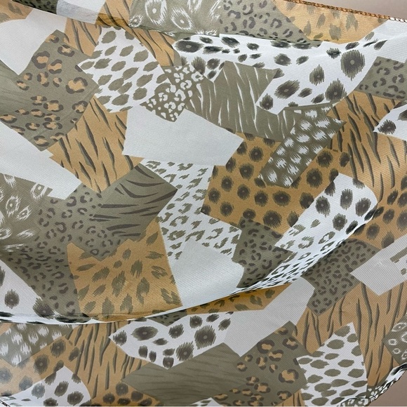 VINTAGE Animal Print Patchwork Sheer Scarf Wrap Chic Classy Formal Flowy - Picture 3 of 6